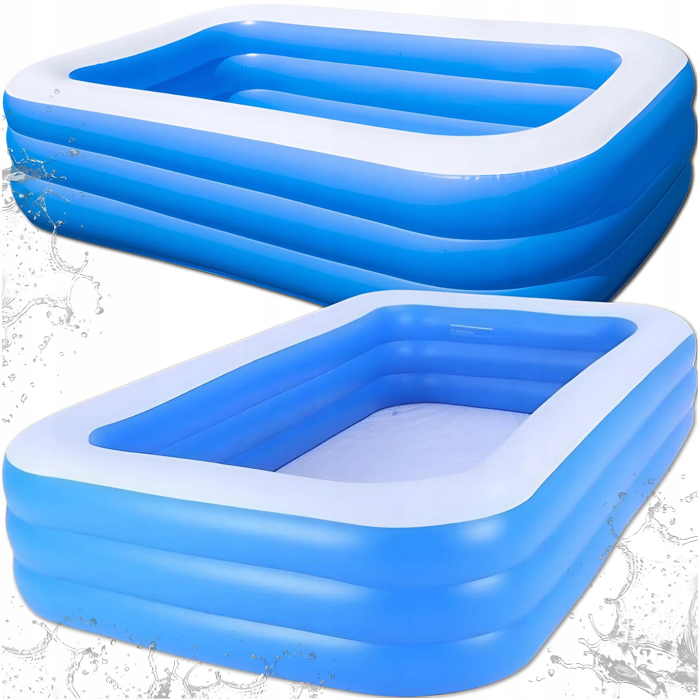 GARDEN POOL INFLATABLE LARGE FAMILY RECTANGULAR FOR GARDEN 265x183 + 2 PATCHES Manufacturer code BASEN OGRODOWY DMUCHANY DUŻY 265 v2