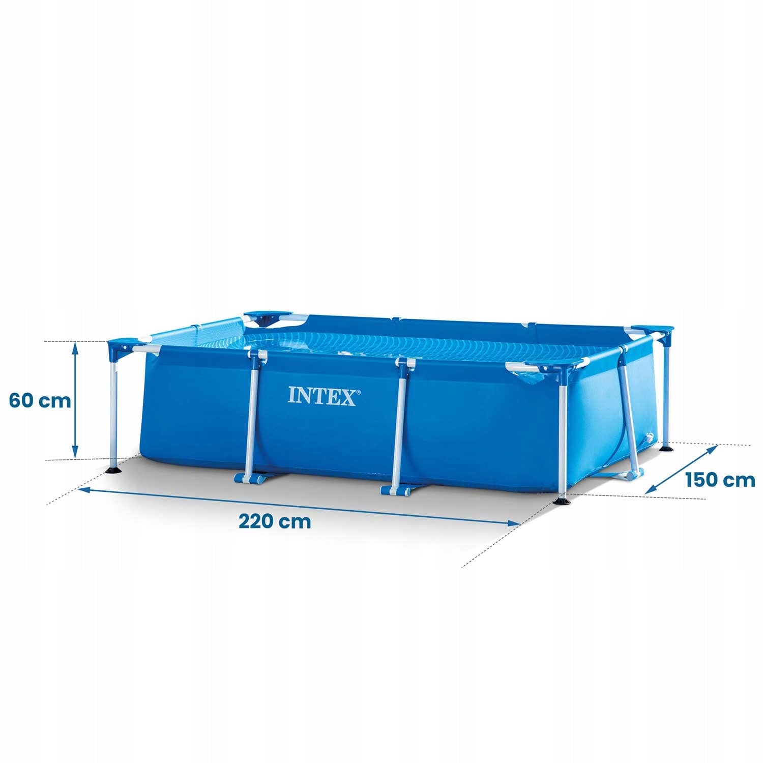 GARDEN POOL INTEX 220X150X60 CM RECTANGULAR FAMILY LARGE Brand Intex