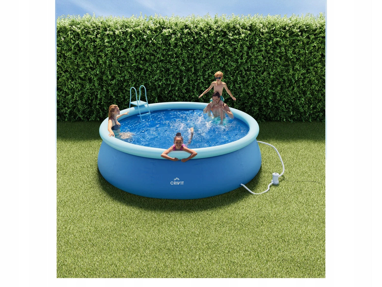 GARDEN POOL LARGE EXPANSION ROUND SET CRIVIT 457x122cm Quick-up-Pool Brand Crivit
