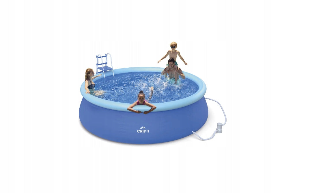 GARDEN POOL LARGE EXPANSION ROUND SET CRIVIT 457x122cm Quick-up-Pool Length 457 cm
