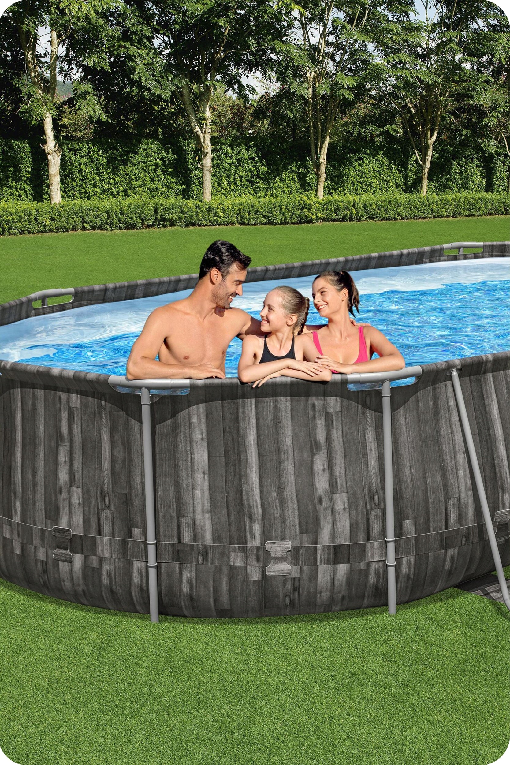 GARDEN POOL RACK 610x366x122cm OVAL BESTWAY SET 11in1 Length 610 cm