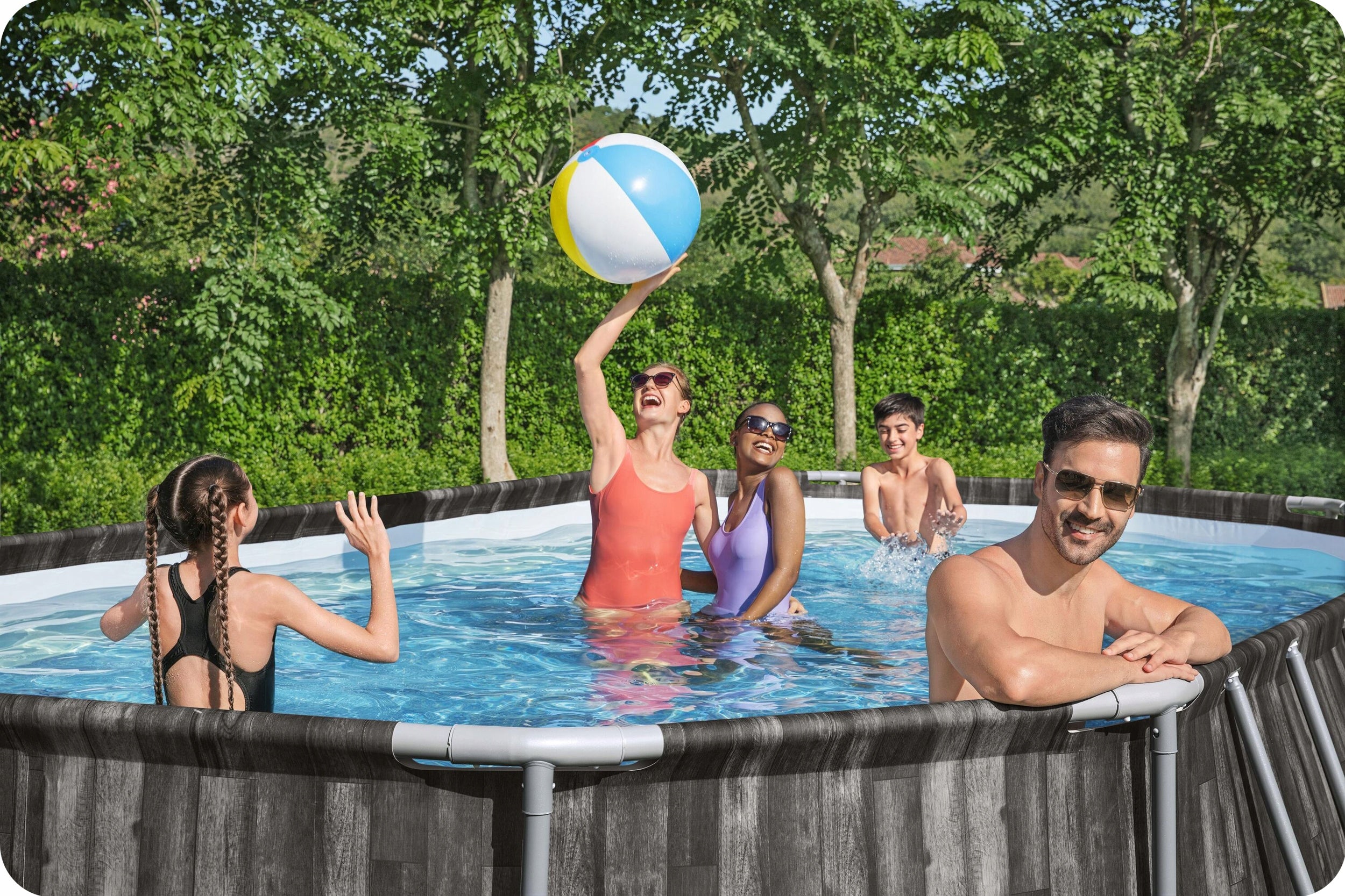 GARDEN POOL RACK 610x366x122cm OVAL BESTWAY SET 11in1 Series POWER STEEL