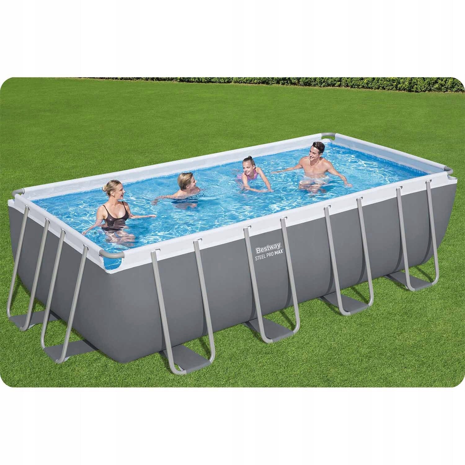 GARDEN POOL RACK LARGE FAMILY 488x244x122cm SET 11in1 RECTANGLE Manufacturer code do ogrodu na lato na działke 457