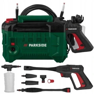 GARDEN PRESSURE WASHER PARKSIDE 110 BAR HOSE 8M 3x NOZZLE SET