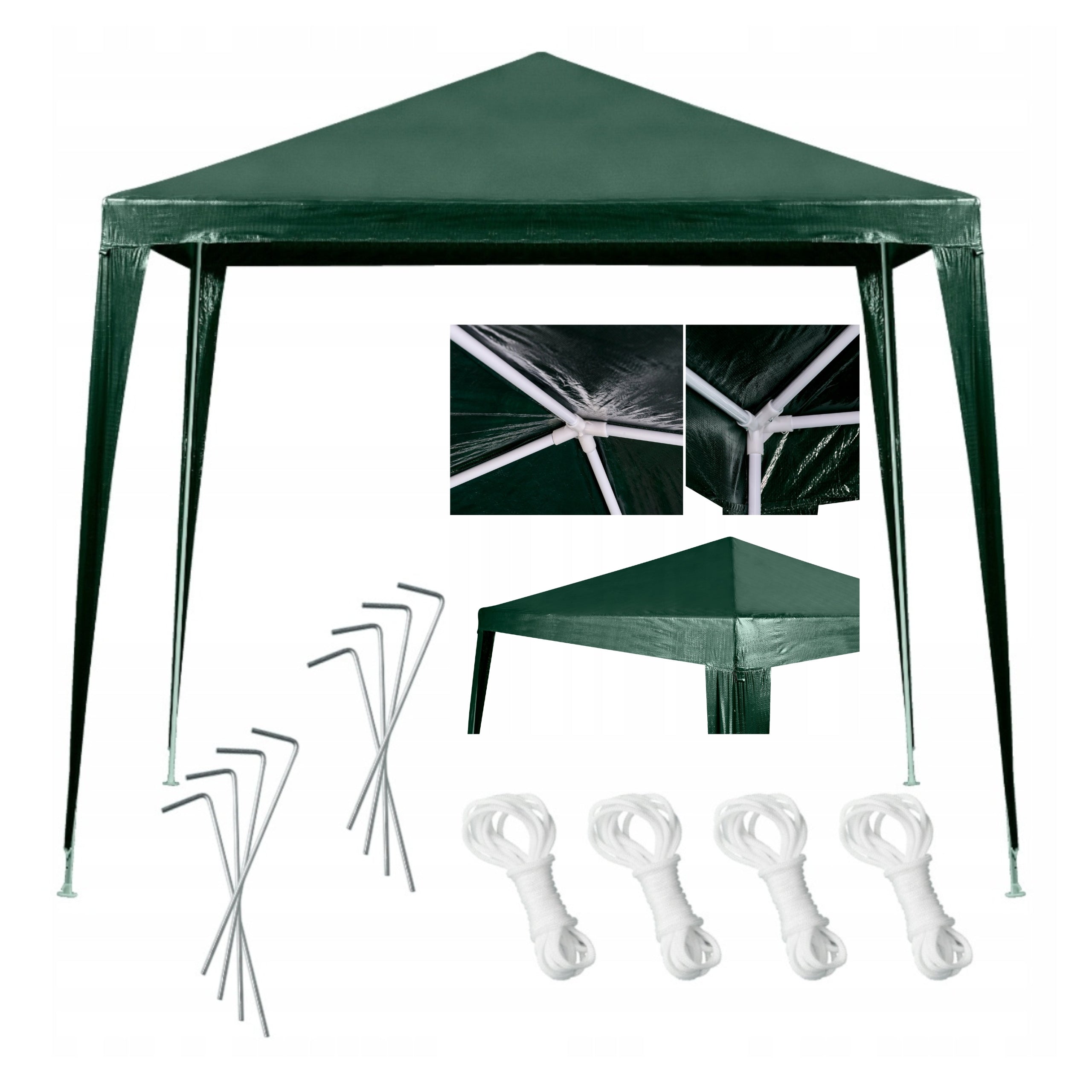 GARDEN Pavilion 2,5x2,5m TENT Commercial Stable Frame Gazebo Green