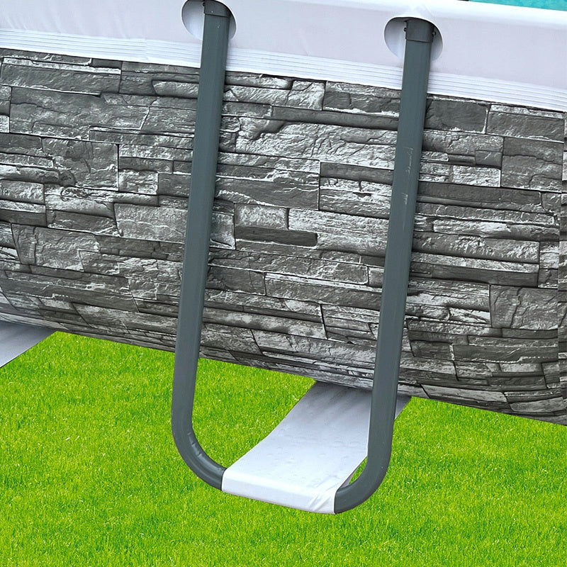 GARDEN RACK POOL RECTANGULAR AVENLI ROCKY PUMP 400x200 SET 10in1 Length 400 cm