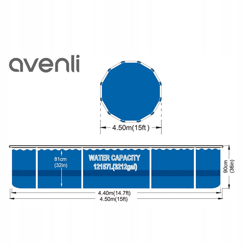 GARDEN RACK POOL ROUND AVENLI PALM WITH PUMP 450x90 SET Brand Avenli
