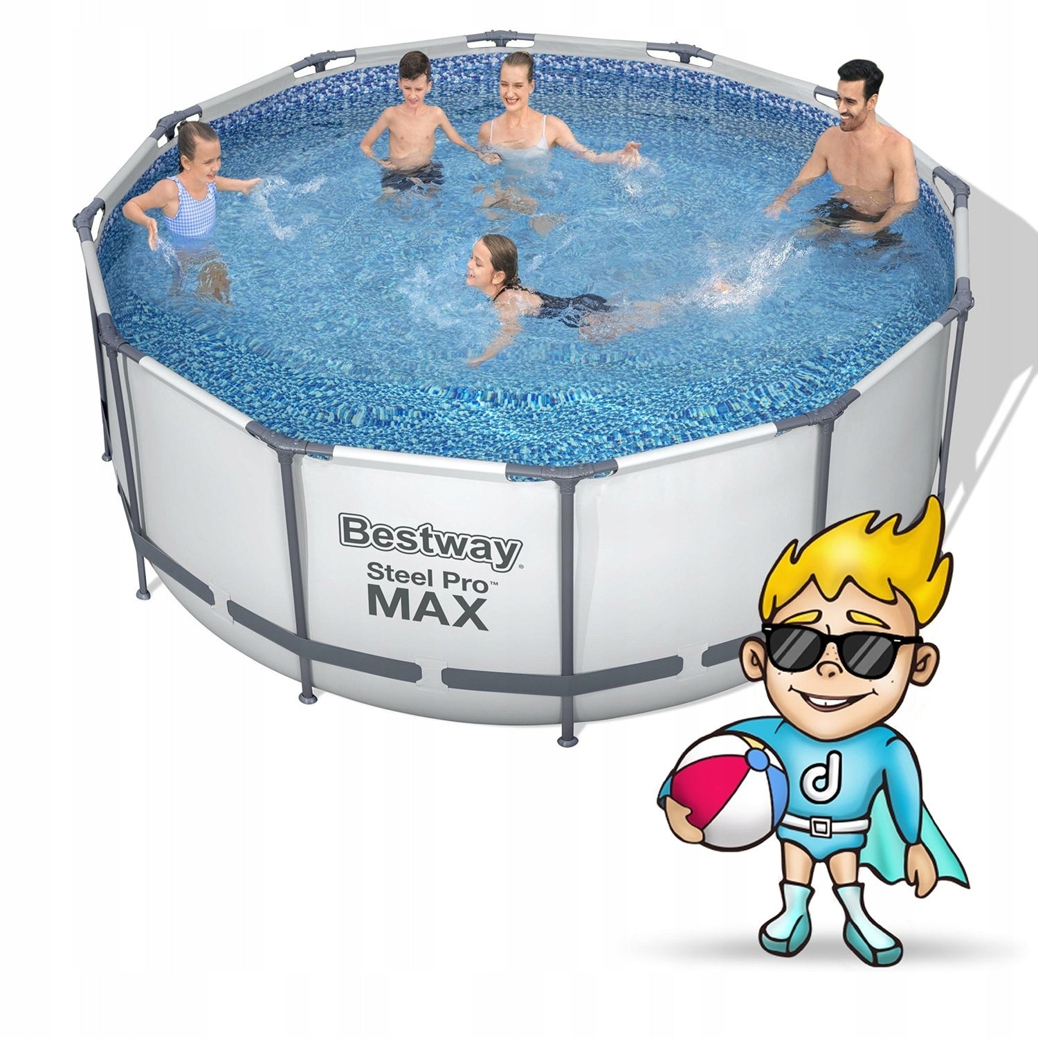 GARDEN RACK POOL ROUND FAMILY 366x122 BESTWAY 14in1 FULL 14in1 Volume 10250 l