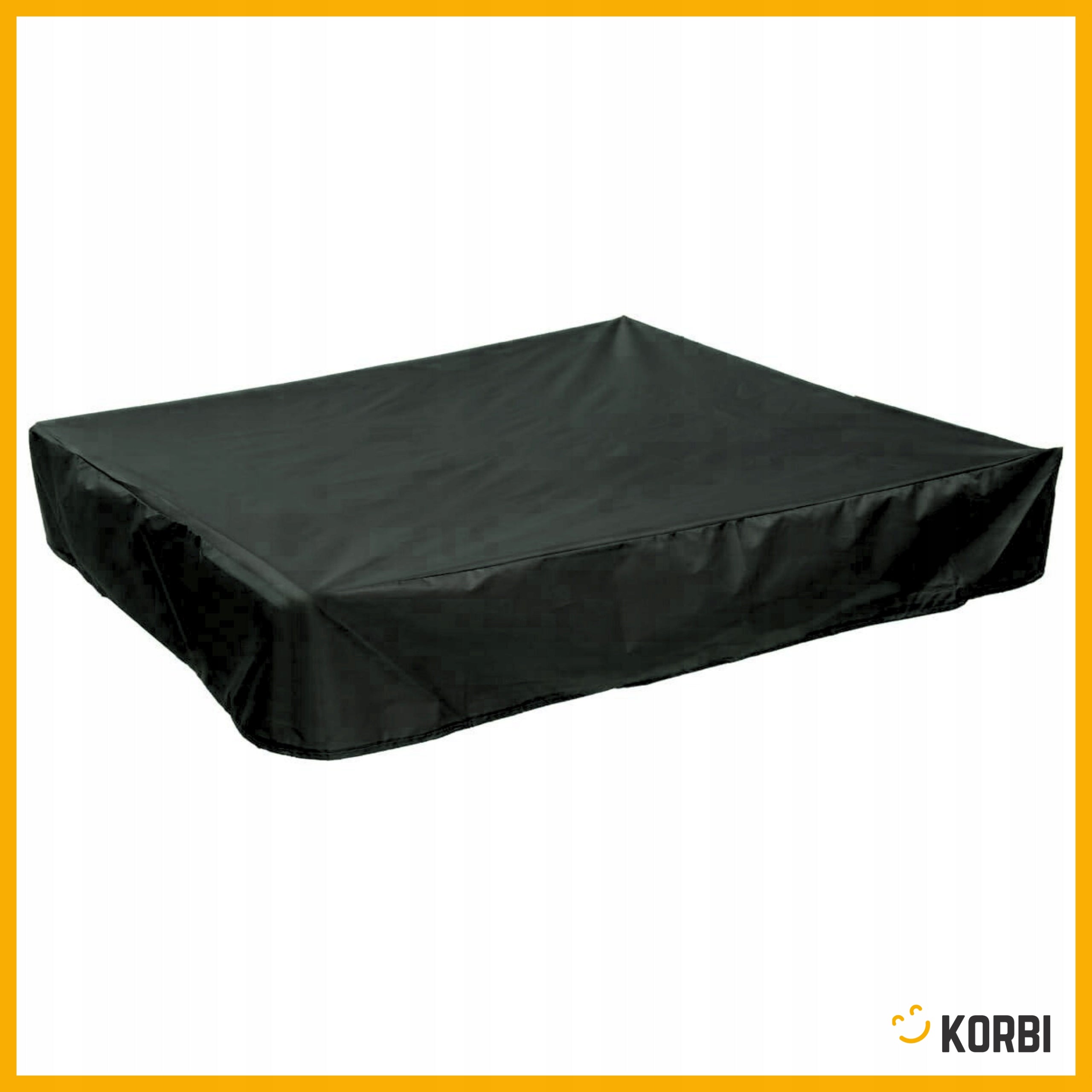 GARDEN SANDBOX COVER TARPAULIN WATERPROOF BLACK 120x120x20 Packaging status original