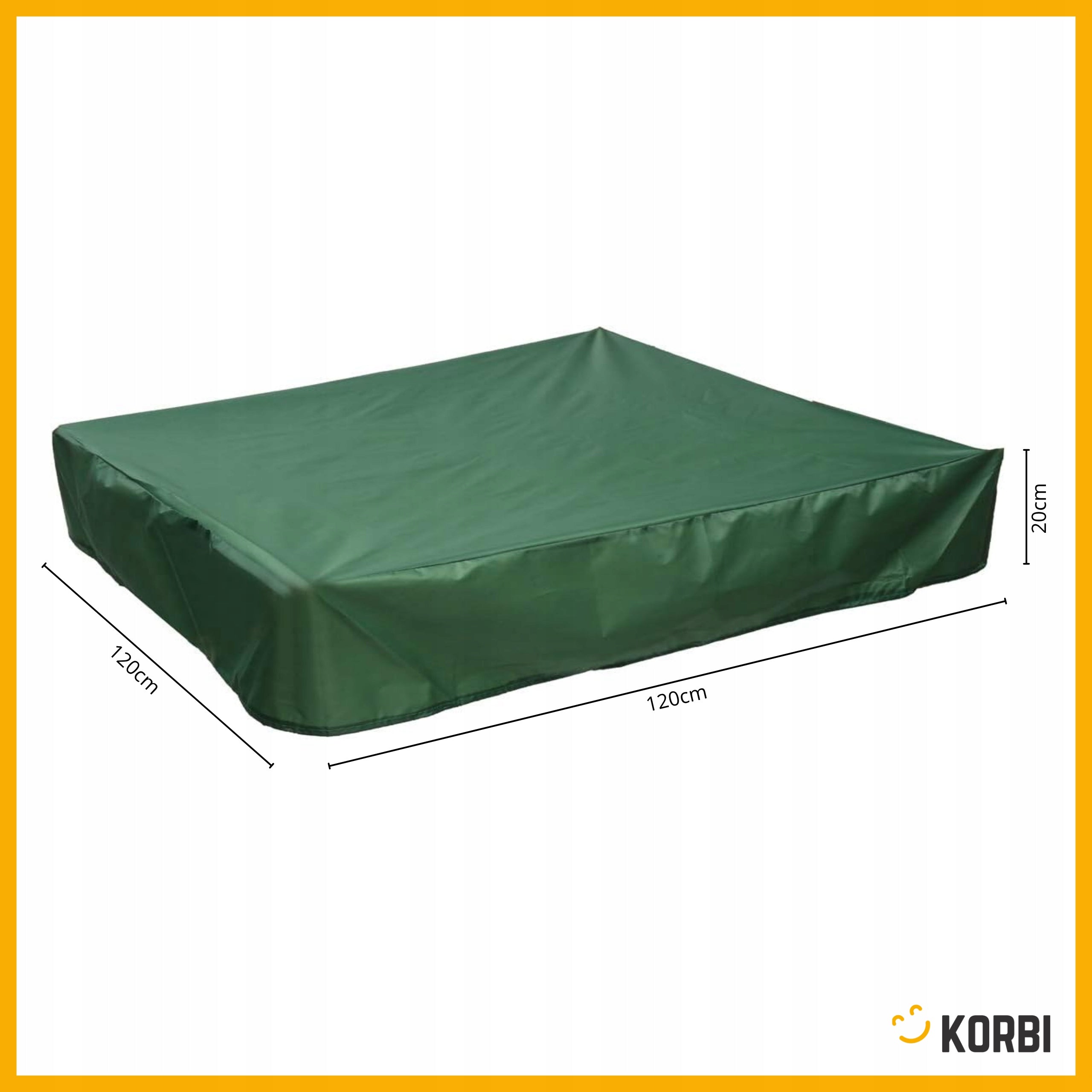 GARDEN SANDBOX COVER TARPAULIN WATERPROOF GREEN 120x120x20 Manufacturer Korbi