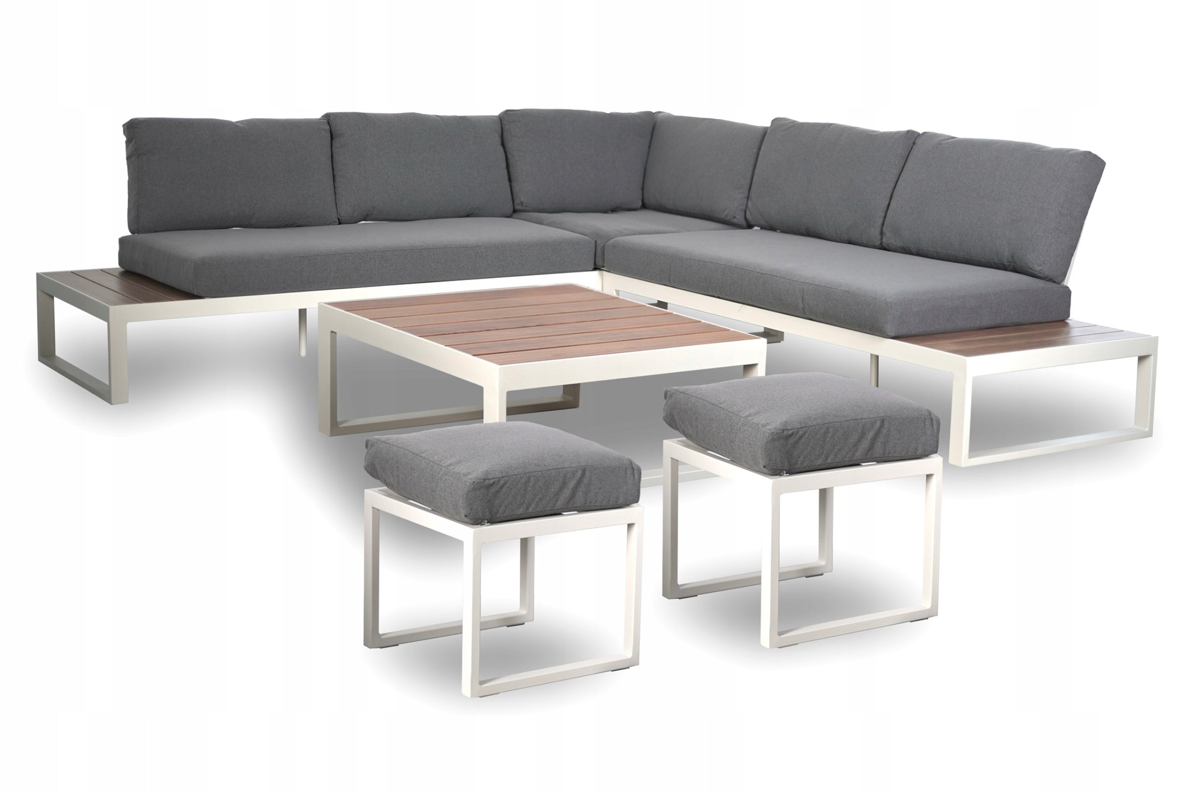 GARDEN SET ALUMINUM CORCIANO CORNER SOFA TABLE GARDEN FURNITURE