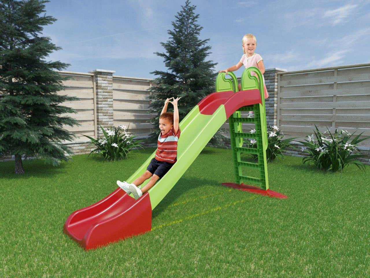 GARDEN SLIDE WITH LADDER SLIDE SOLID LARGE 243CM Slide length 243 cm