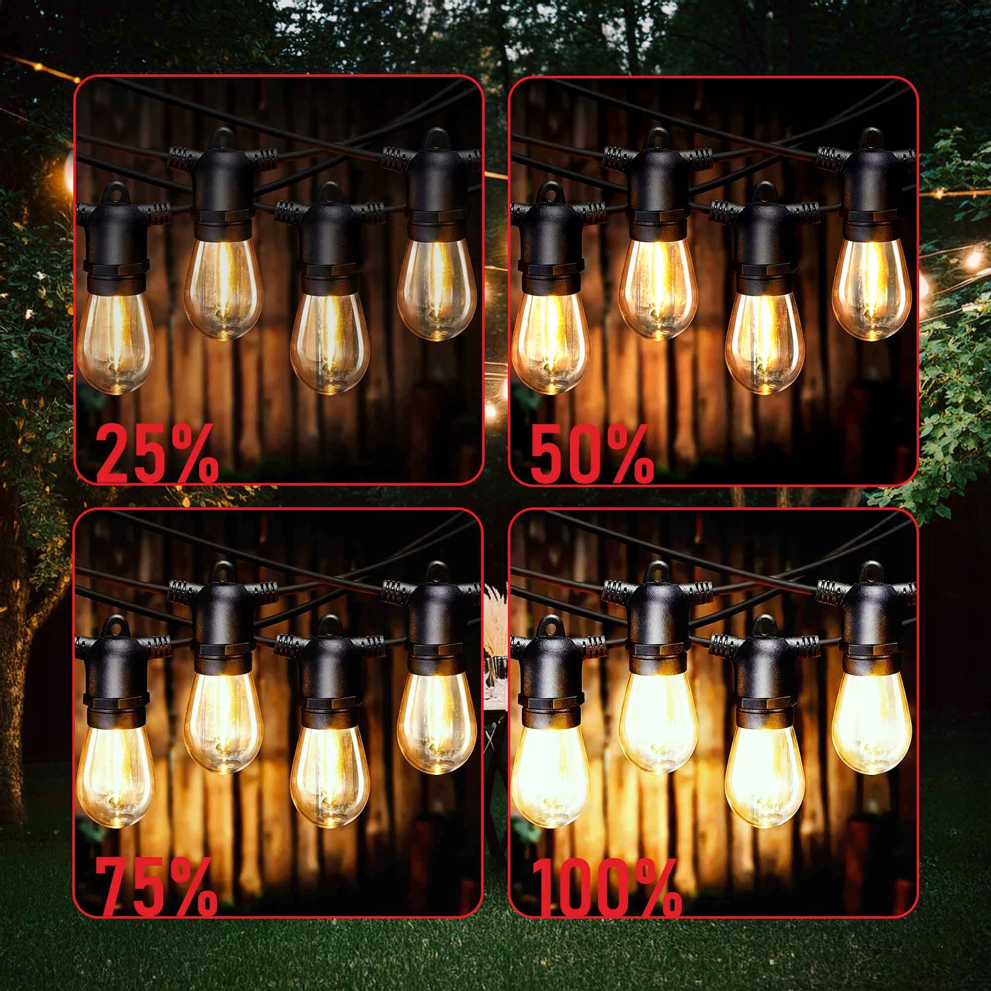 GARDEN SOLAR GARLAND 10M 10× LED BULB E27 OUTDOOR LIGHTS+ REMOTE CONTROL Manufacturer code Lampa Solarna LSOL-041