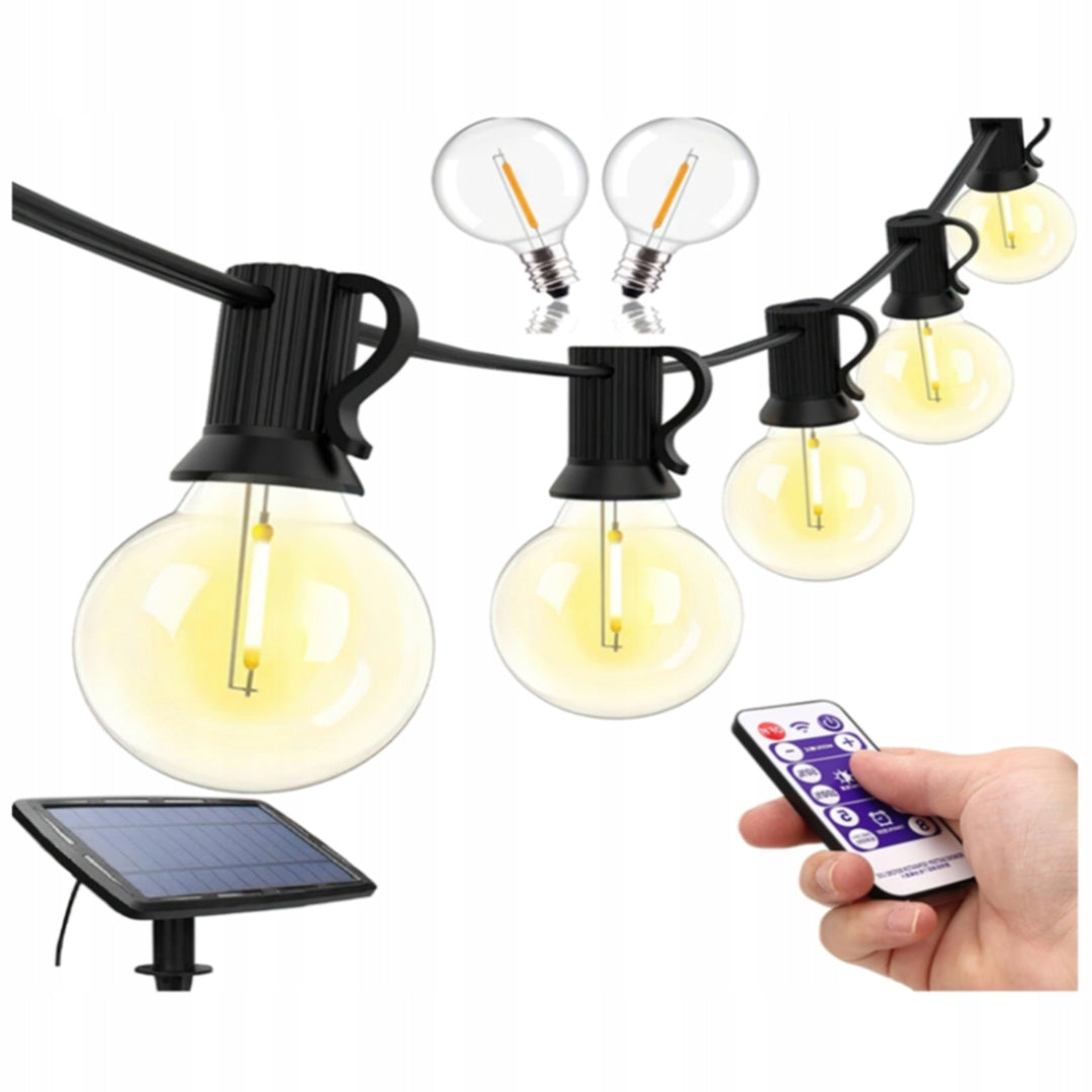GARDEN SOLAR GARLAND WITH REMOTE CONTROL 25 BULBS 3W FREEBIE