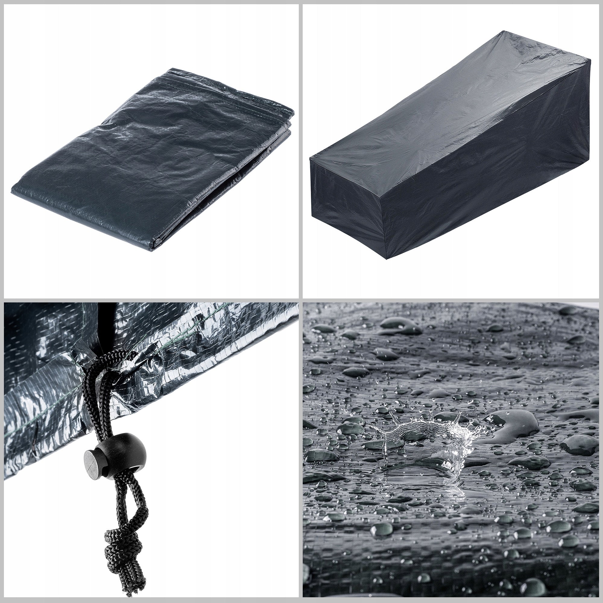 GARDEN SUN LOUNGER COVER PROTECTIVE TARPAULIN WATERPROOF CASE 165x85cm Length 165 cm
