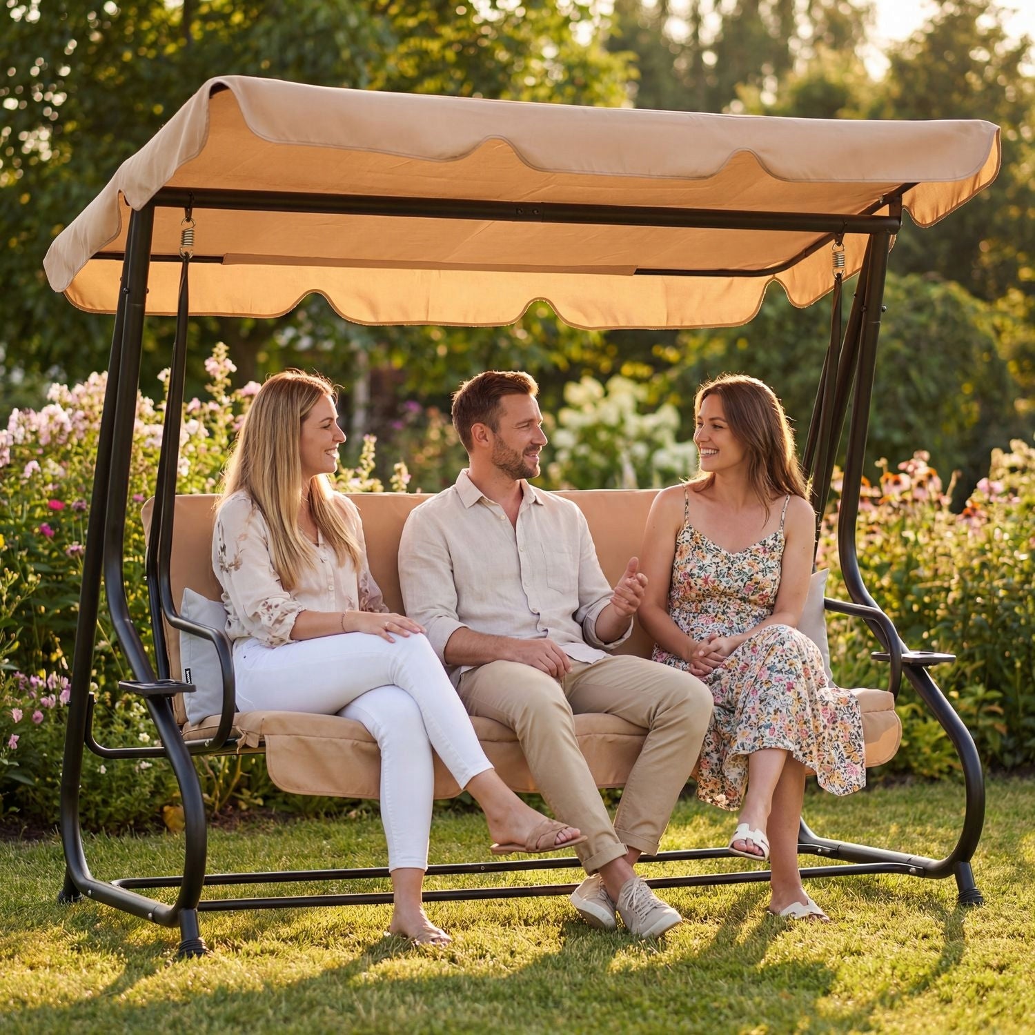 GARDEN SWING 3 PERSON FREESTANDING ROCKING FOLDING PILLOWS LUVERNO Manufacturer code O-42819