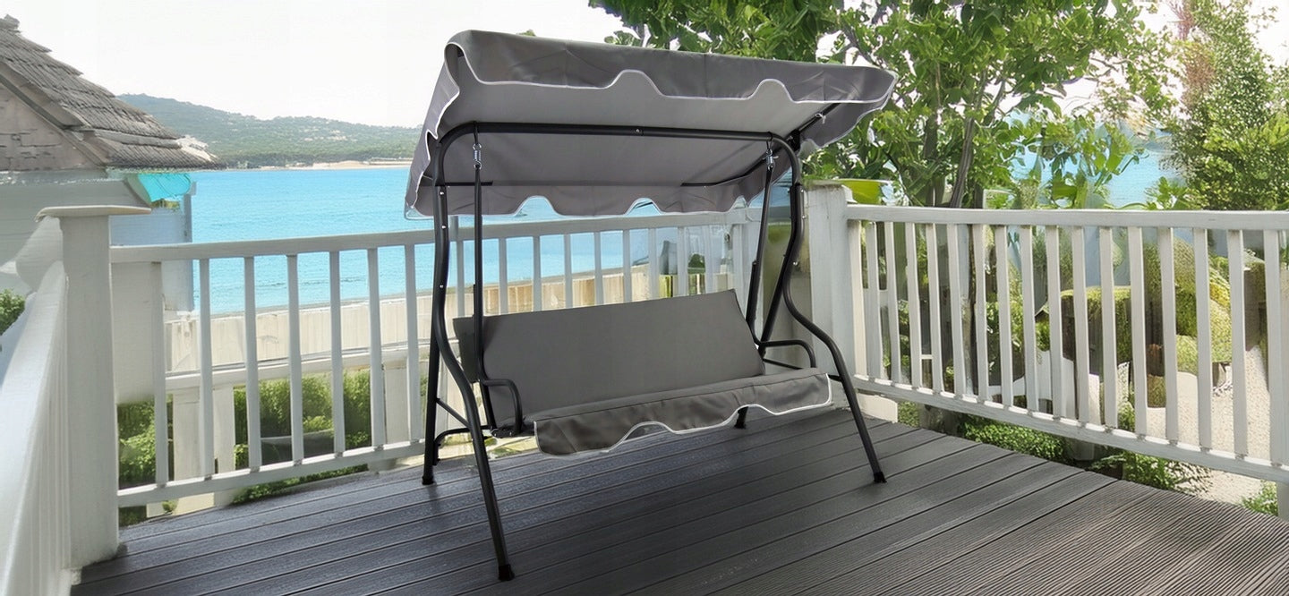 GARDEN SWING 3-SEAT ROCKING BENCH + LARGE MATTRESS Seat length 170 cm