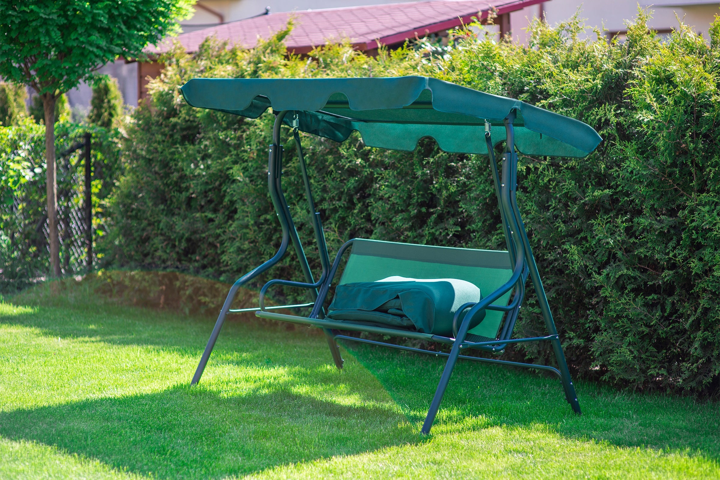 GARDEN SWING 3-SEAT ROCKING BENCH + MATTRESS Seat width 45 cm