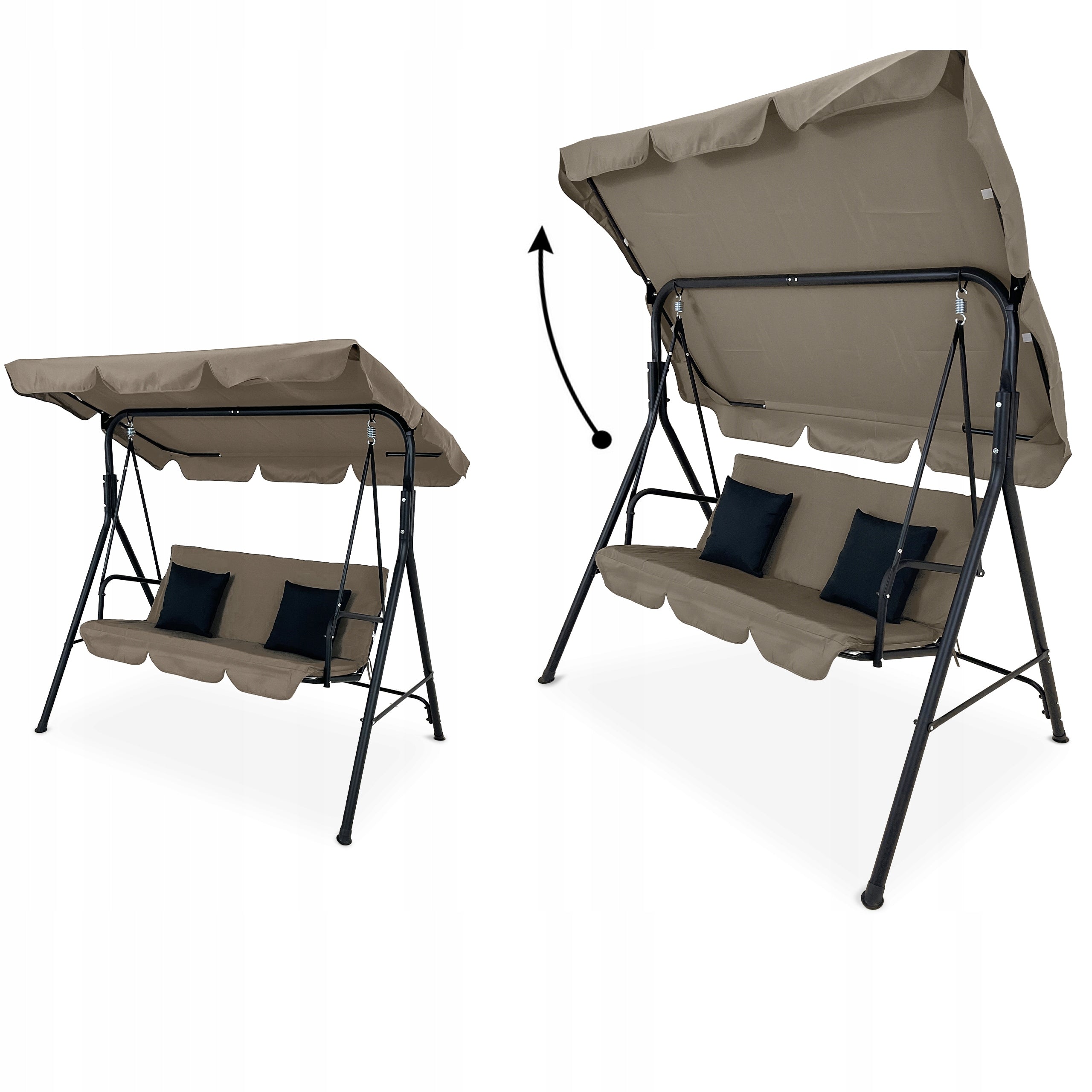 GARDEN SWING 3 SEATER ADJUSTABLE CANOPY CASPI PRO BEIGE PREMIUM Material of manufacture metal fabric synthetic material