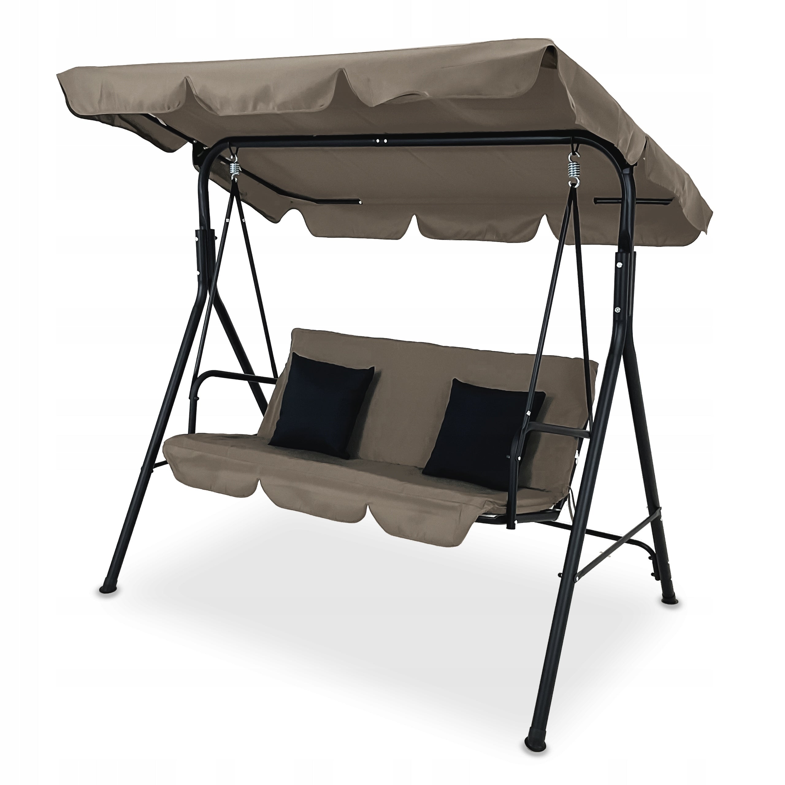 GARDEN SWING 3 SEATER ADJUSTABLE CANOPY CASPI PRO BEIGE PREMIUM