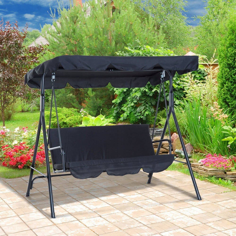 GARDEN SWING 3-SEATER FREESTANDING ROCKING BENCH + MATTRESS CANOPY Manufacturer Holla Garden