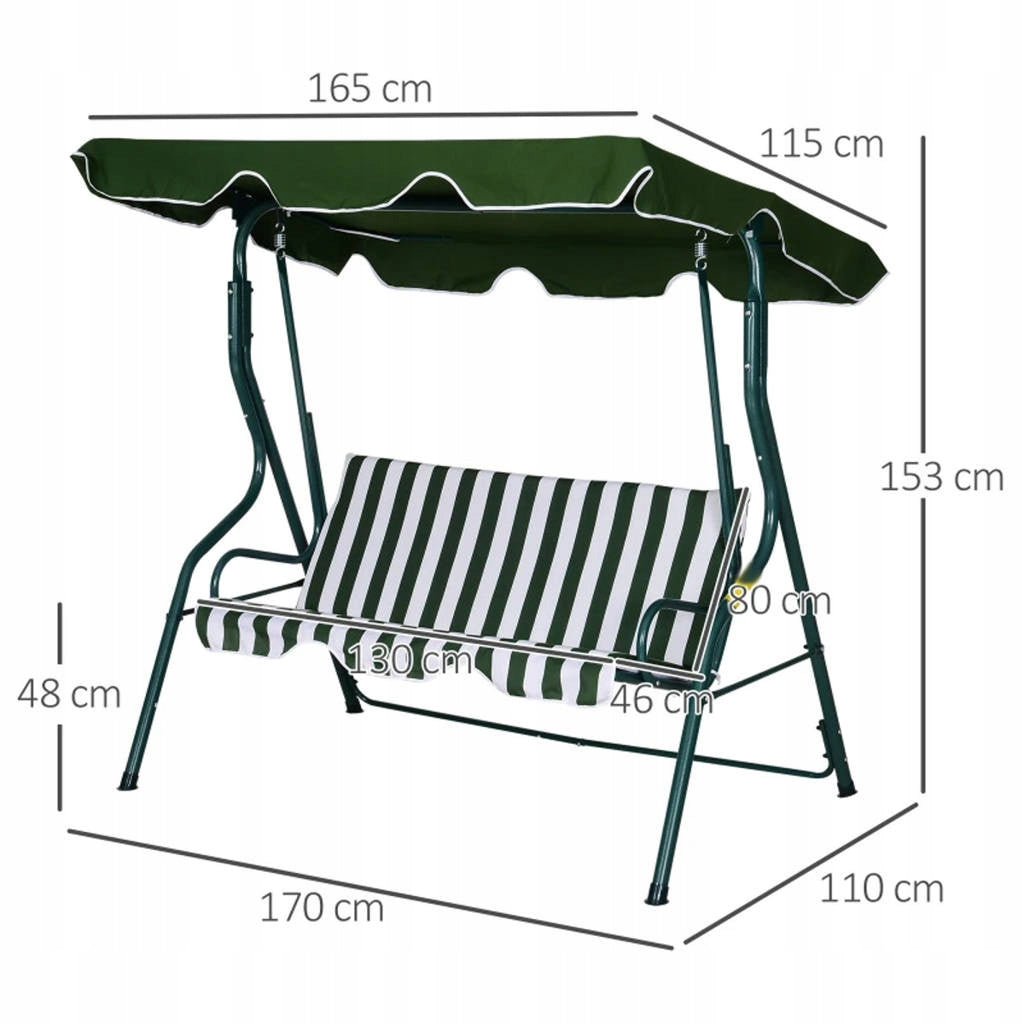 GARDEN SWING 3-SEATER FREESTANDING ROCKING BENCH + MATTRESS Material of manufacture metal fabric synthetic material