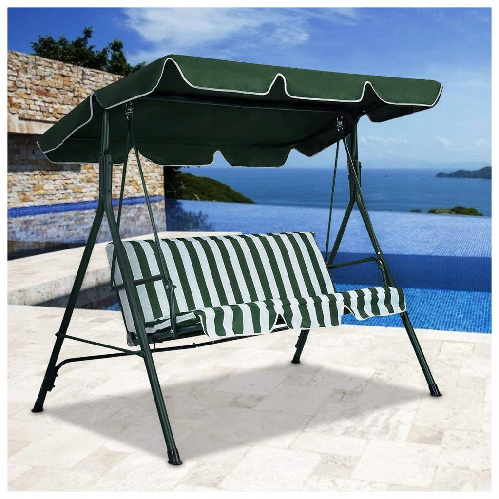 GARDEN SWING 3-SEATER FREESTANDING ROCKING BENCH + MATTRESS Seat length 130 cm