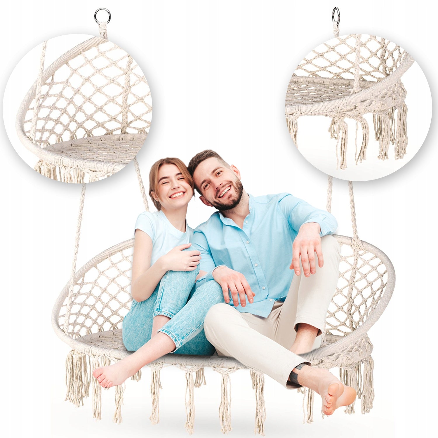 GARDEN SWING ARMCHAIR DOUBLE HANGING GARDEN BOHO XXL OUTTEC