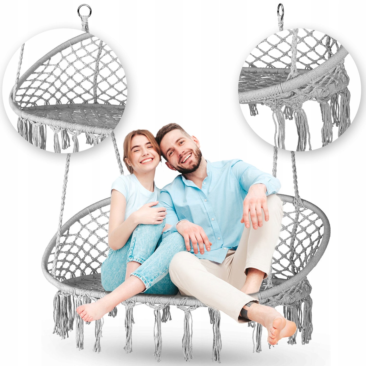 GARDEN SWING ARMCHAIR DOUBLE HANGING GARDEN BOHO XXL OUTTEC