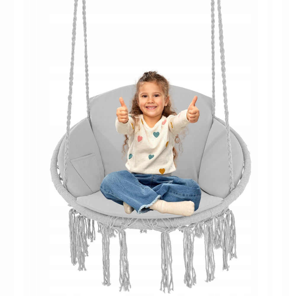 GARDEN SWING BEIGE ROCKER CHAIR GARDEN HAMMOCK MODERN+CUSHION FREEBIE Total length 80 cm