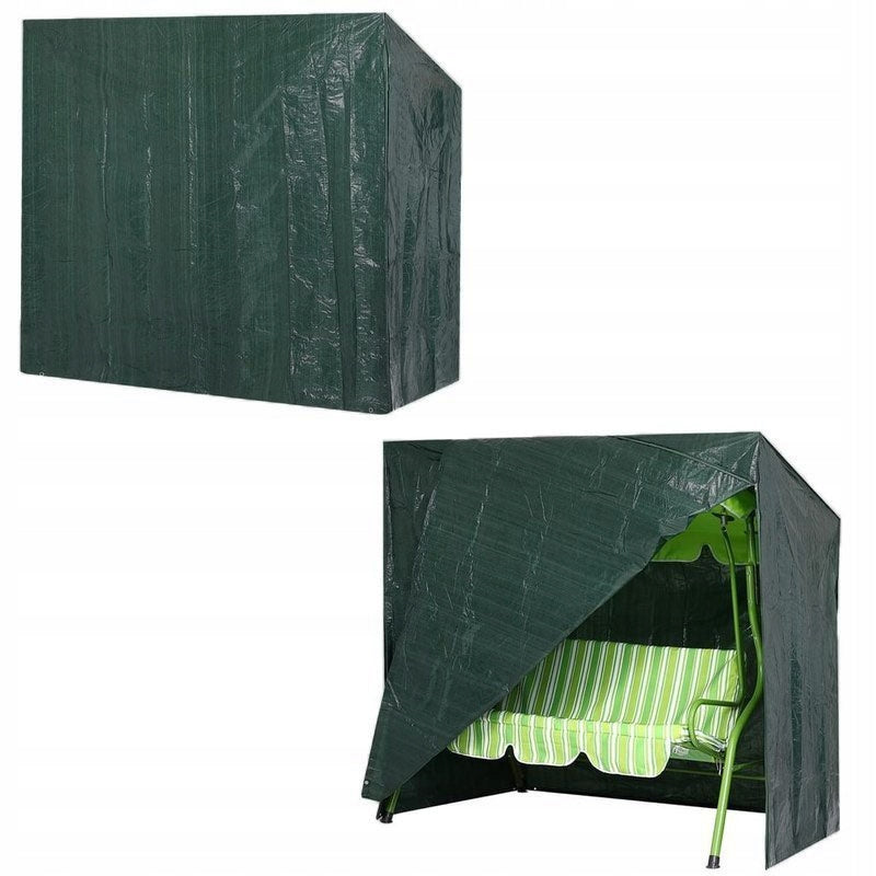 GARDEN SWING COVER FASTENED 220x150x170 GREEN WATERPROOF Length 220 cm