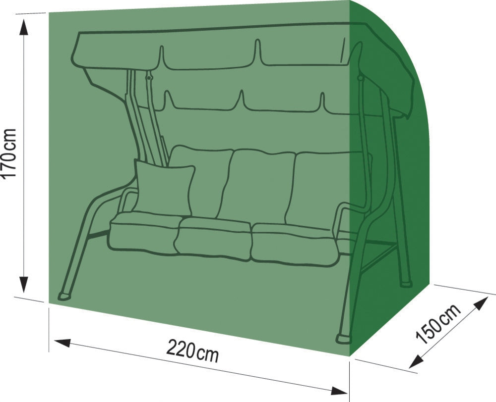 GARDEN SWING COVER FASTENED 220x150x170 GREEN WATERPROOF Manufacturer code Pokrowiec ogrodowy na huśtawkę Mocny Duży Z