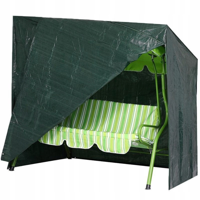 GARDEN SWING COVER FASTENED 220x150x170 GREEN WATERPROOF Packaging status original
