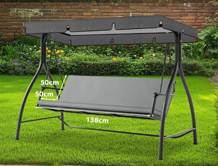 GARDEN SWING COVER SEAT WATERPROOF GREY 138x50x50CM EAN (GTIN) 5908455438261