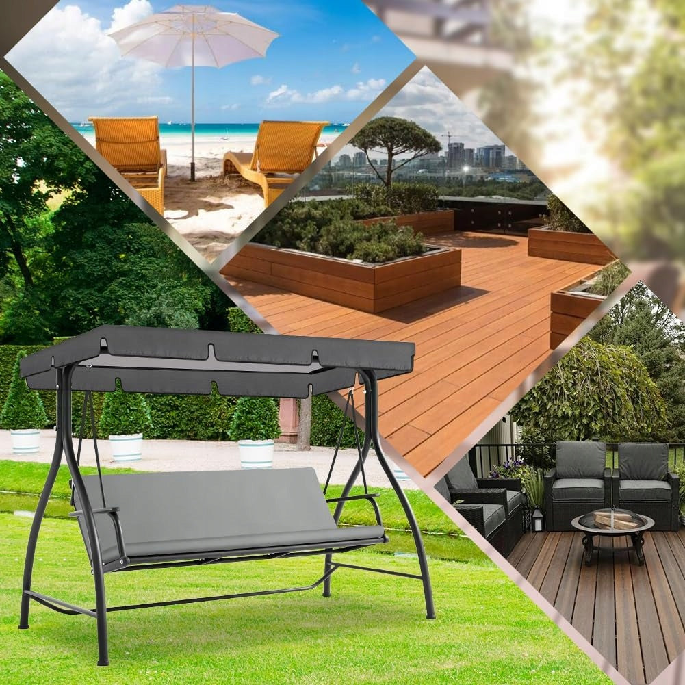 GARDEN SWING COVER SEAT WATERPROOF GREY 138x50x50CM Manufacturer no brand