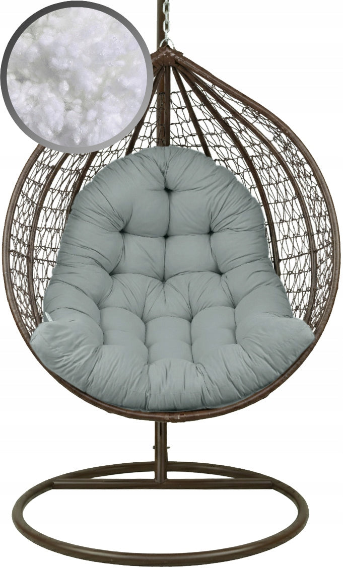 GARDEN SWING CUSHION HANGING CHAIR - THICK GREY AMPO