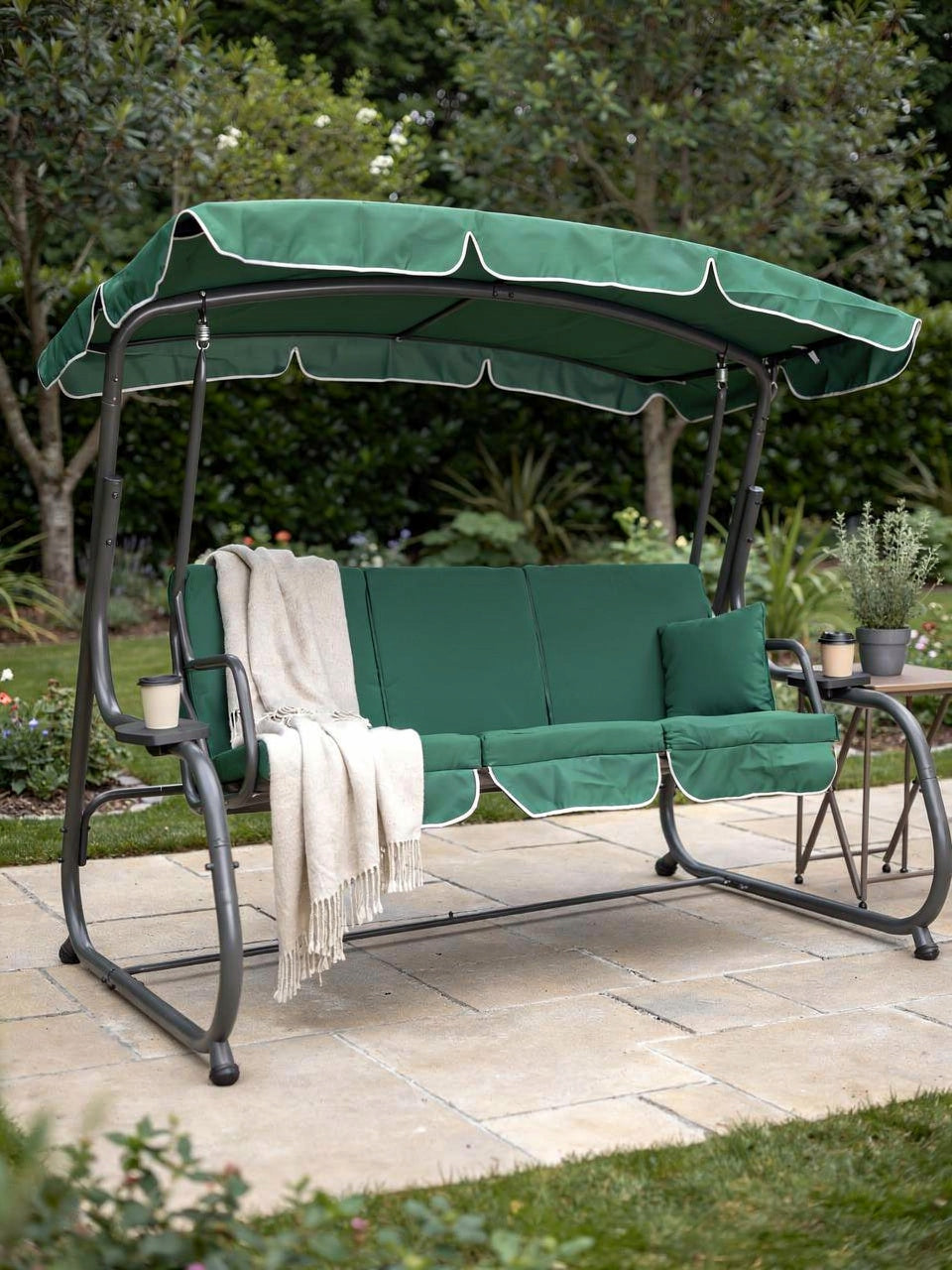 GARDEN SWING FOLDING 4026 XXL, LARGE, ROCKING, GREEN IdealGraden Kind freestanding