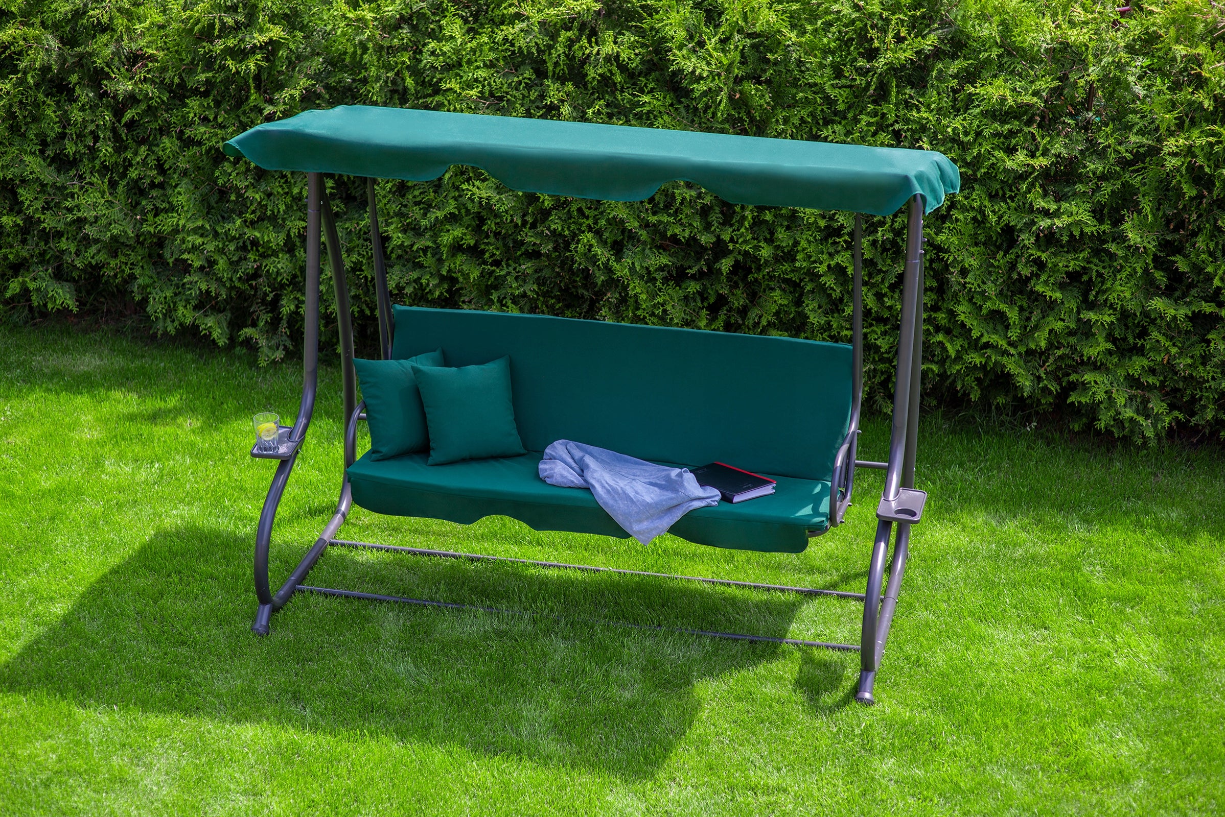 GARDEN SWING FOLDING COUCH XXL ROCKING 2IN1 MATTRESS + PILLOWS Kind freestanding