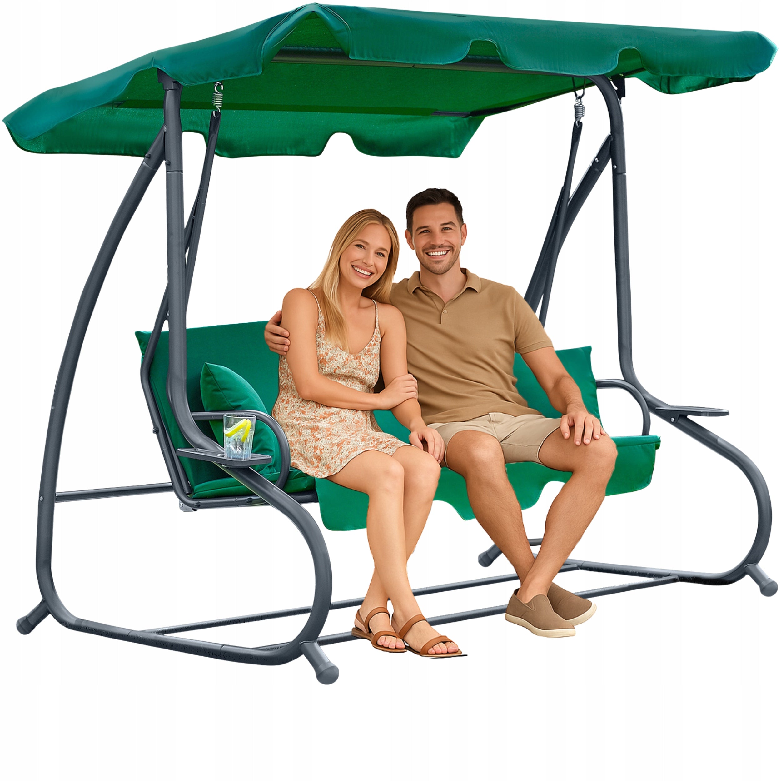 GARDEN SWING FOLDING COUCH XXL ROCKING 2IN1 MATTRESS + PILLOWS