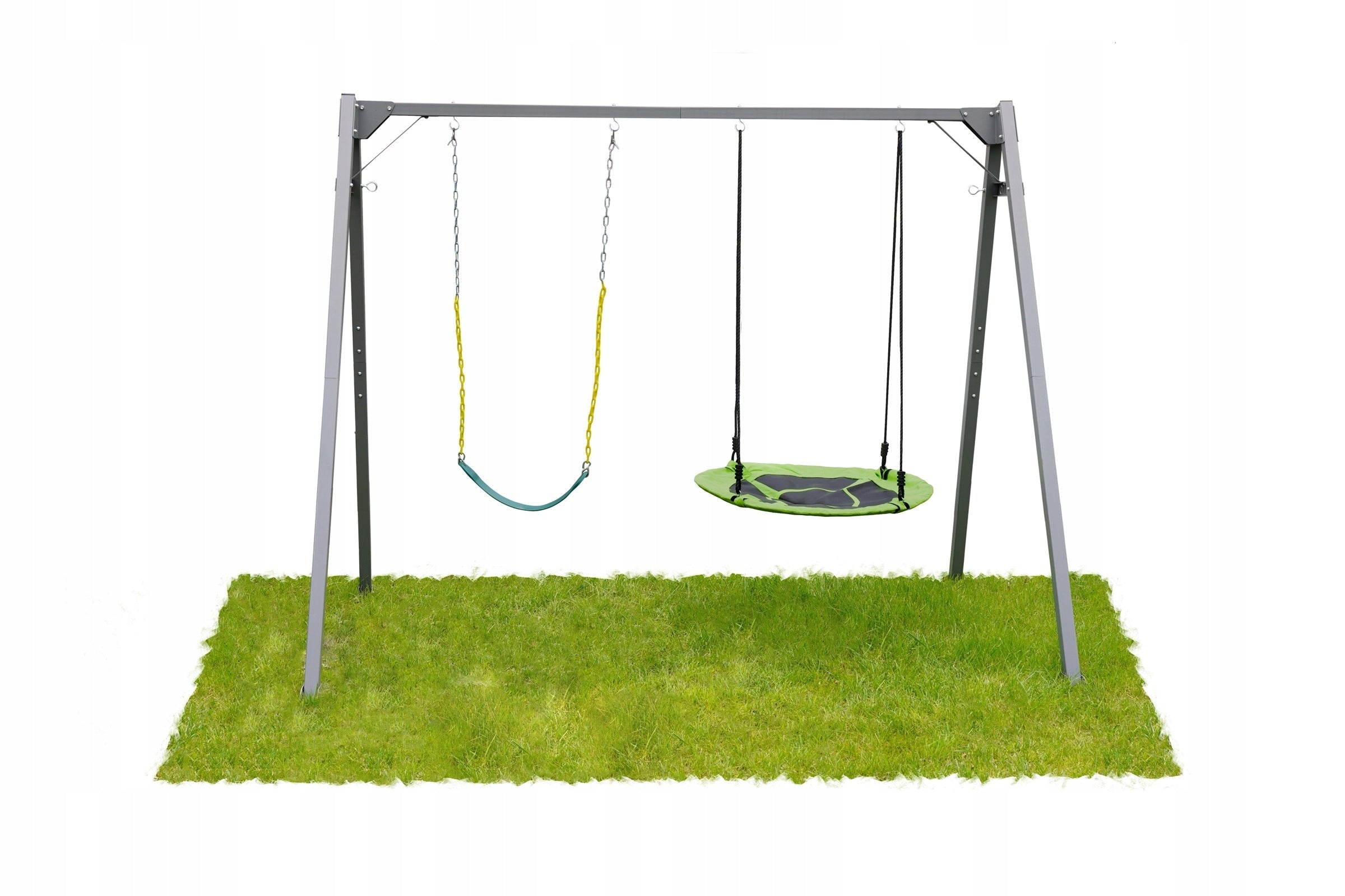 GARDEN SWING FOR CHILDREN DOUBLE FRAME CORCIANO FOR GARDEN STEEL Seat length 171 cm
