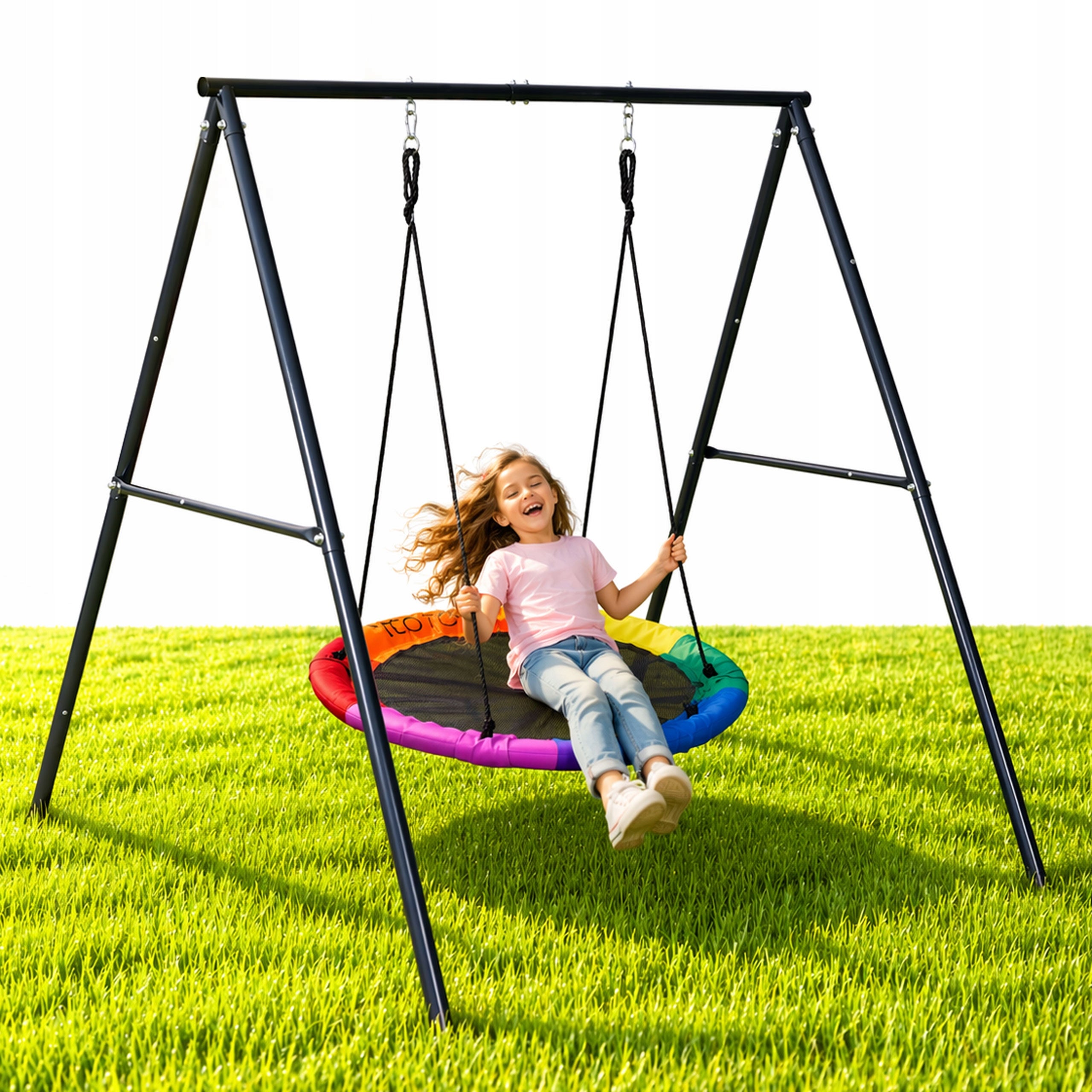 GARDEN SWING FOR CHILDREN STORK NEST 100 CM STEEL FRAME ECOTOYS