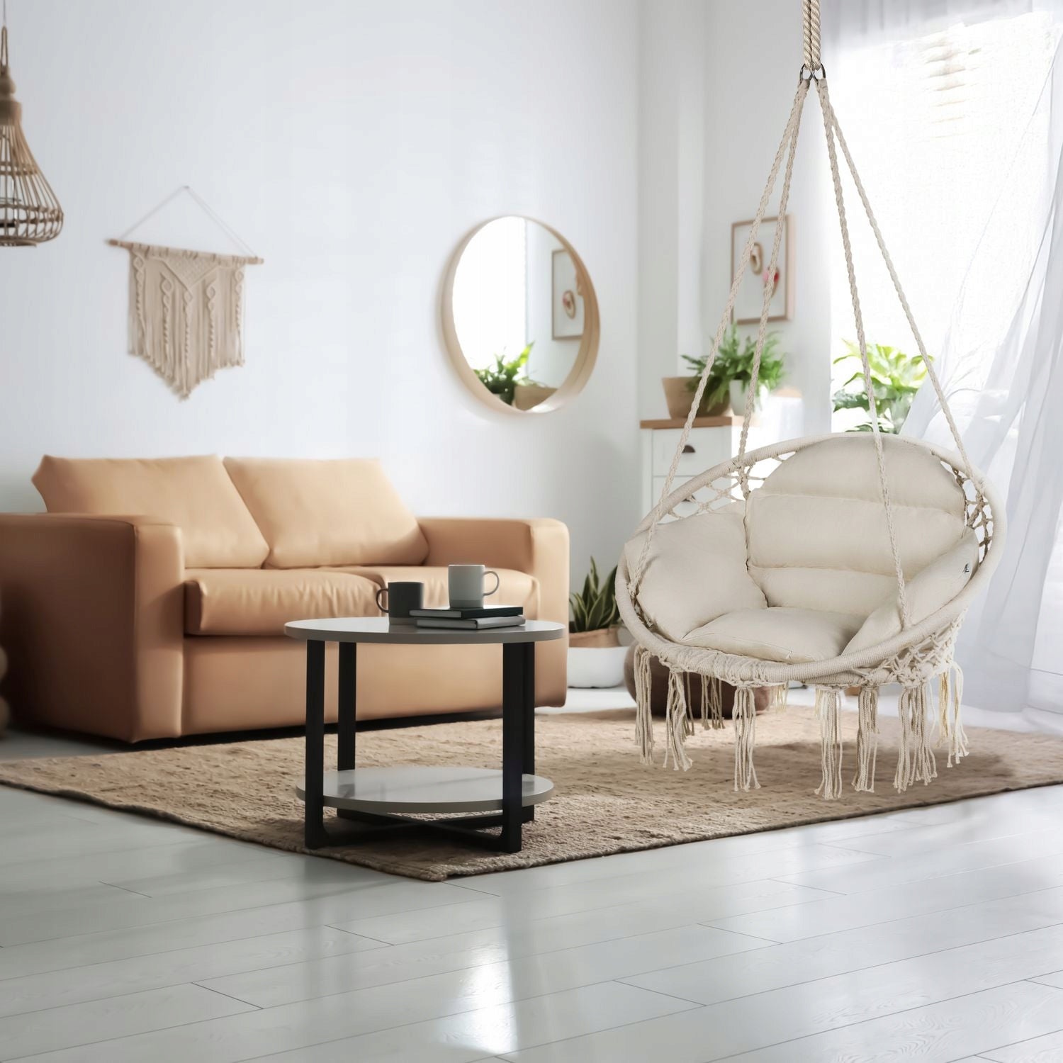GARDEN SWING HANGING CHAIR GARDEN STORK NEST + PILLOWS LUVERNO Kind hanging