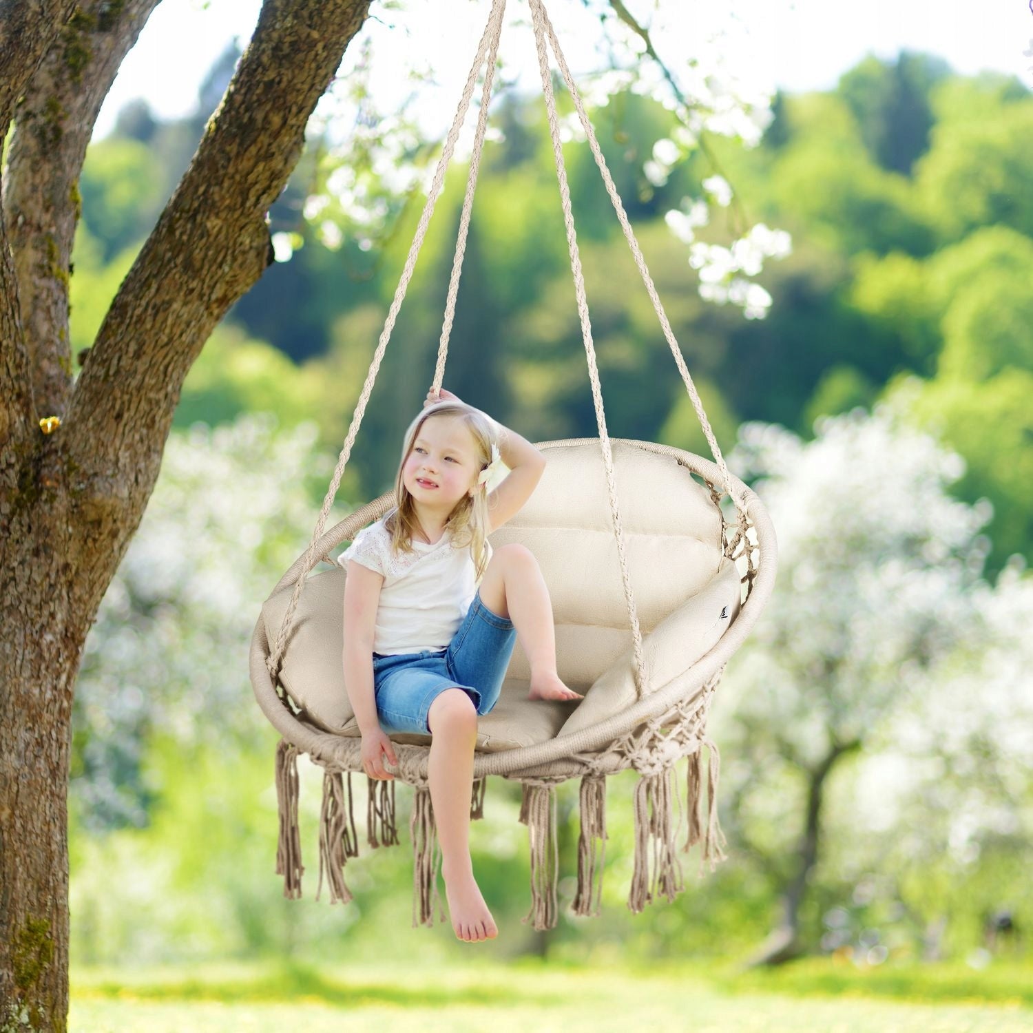 GARDEN SWING HANGING CHAIR GARDEN STORK NEST + PILLOWS LUVERNO Manufacturer code O-42434
