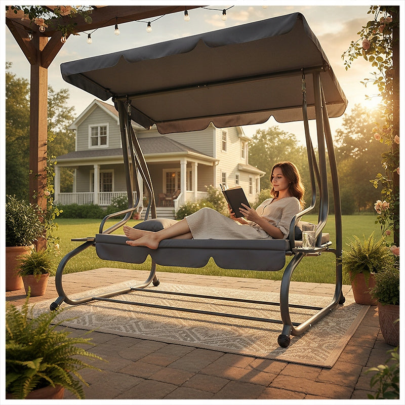 GARDEN SWING METAL COUCH FOLDING ROCKING BENCH FOR TERRACE CANOPY Manufacturer code Siena H01