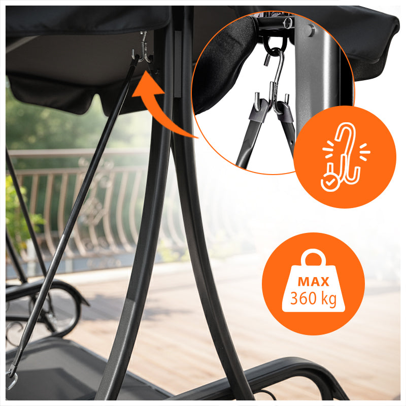 GARDEN SWING METAL ROCKING BENCH FOR TERRACE CANOPY + SOFT SEAT Kind freestanding