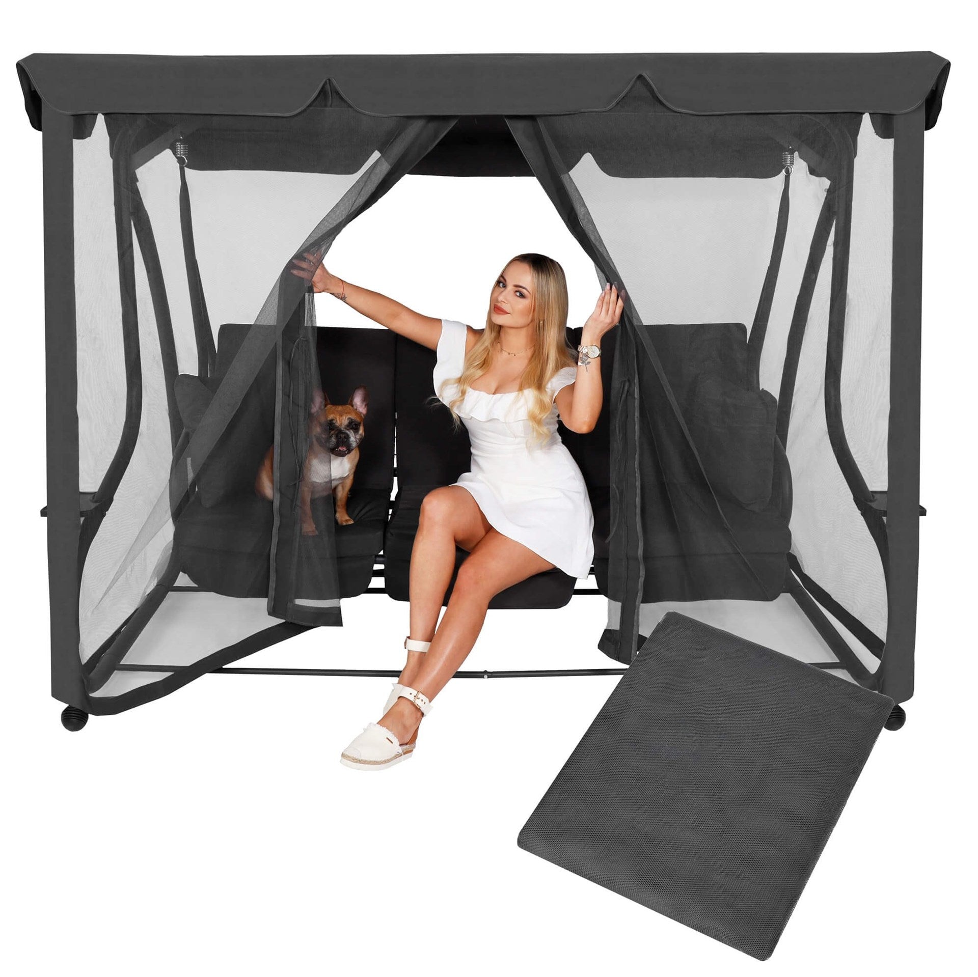 GARDEN SWING MOSQUITO NET FOR GARDEN SWING GREY PROTECTIVE MESH Manufacturer Springos