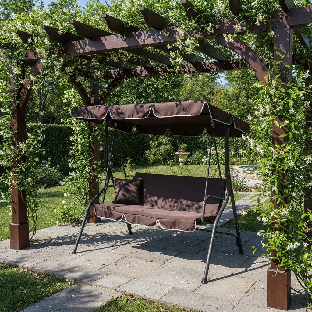 GARDEN SWING MTG 4003A ROCKING FREESTANDING 3 SEATER BROWN Packaging status original