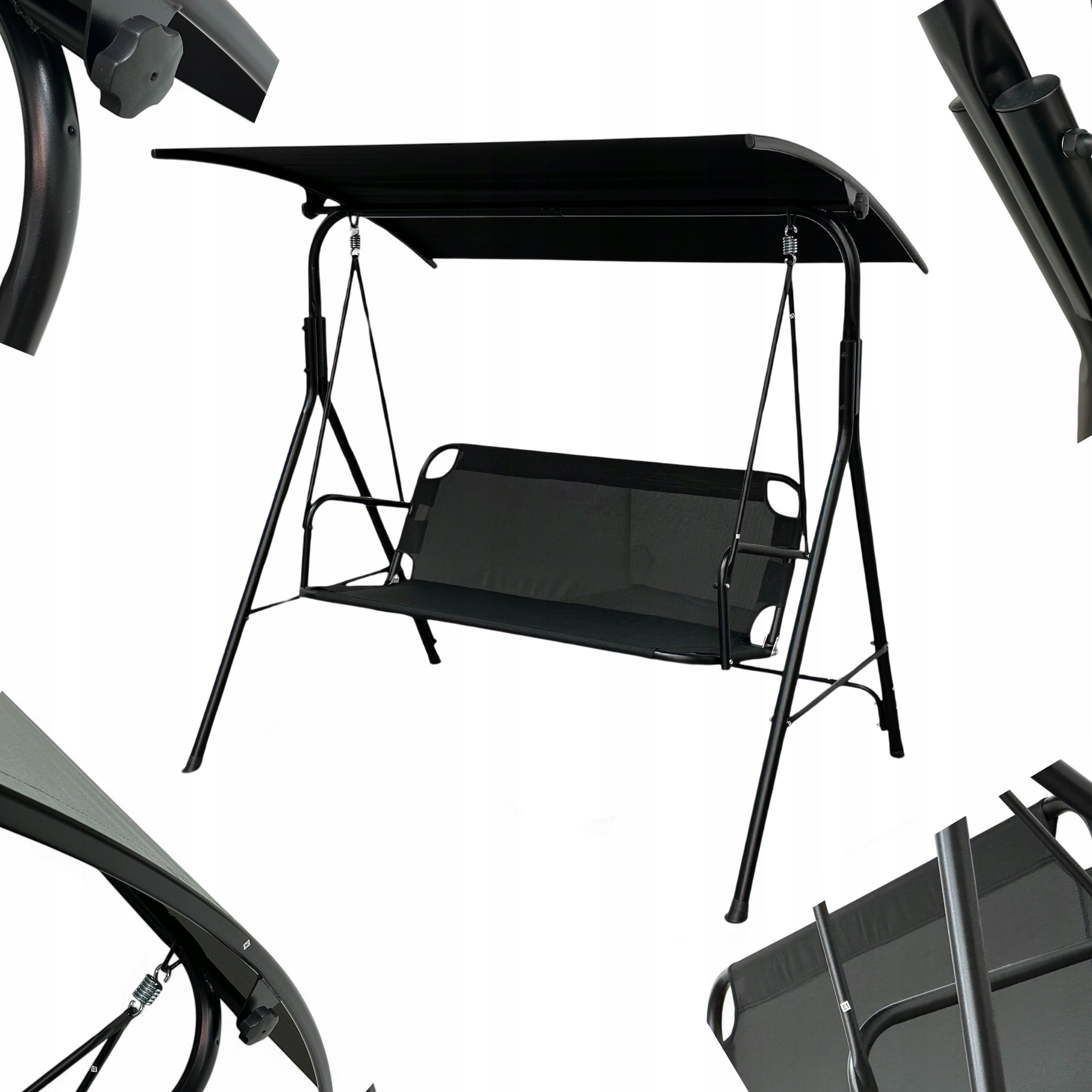 GARDEN SWING MTG 4006 ROCKING FREESTANDING 3 SEATER BLACK