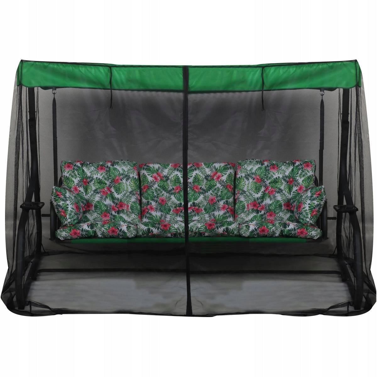 GARDEN SWING ROCKING BENCH 3-seater 2in1 FOLDING MOSQUITO NET VISOR Manufacturer Saska garden