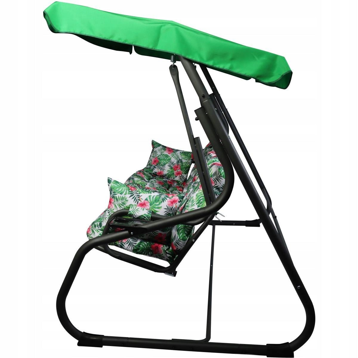 GARDEN SWING ROCKING BENCH 3-seater 2in1 FOLDING MOSQUITO NET VISOR Seat width 103 cm